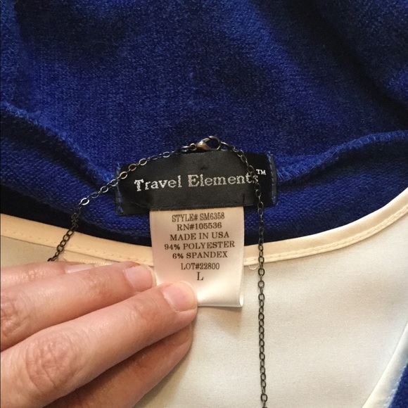 Travel Elements cardigan, Blue, Size Large - Picture 2 of 5